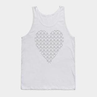 Heart Line Full of Hearts Valentines Day Tank Top